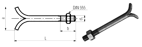 DIN 529 B - Anchor Bolts (Stone Bolt)