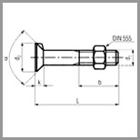 604 - Flat Countersunk Nip Bolts With Hex Nuts